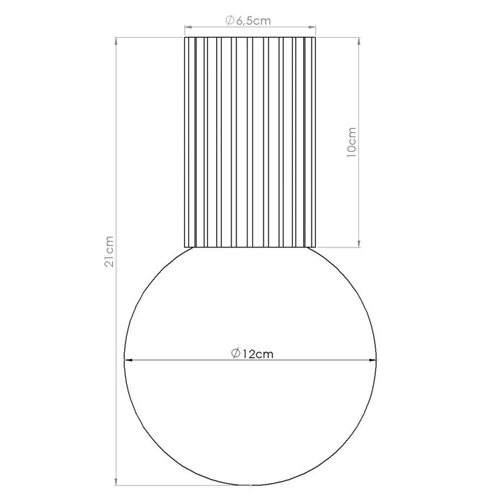 Lampe halo plafonnier blanc avec section supérieure cannelée et base lisse pour bureau décorative avec sphère laiteuse