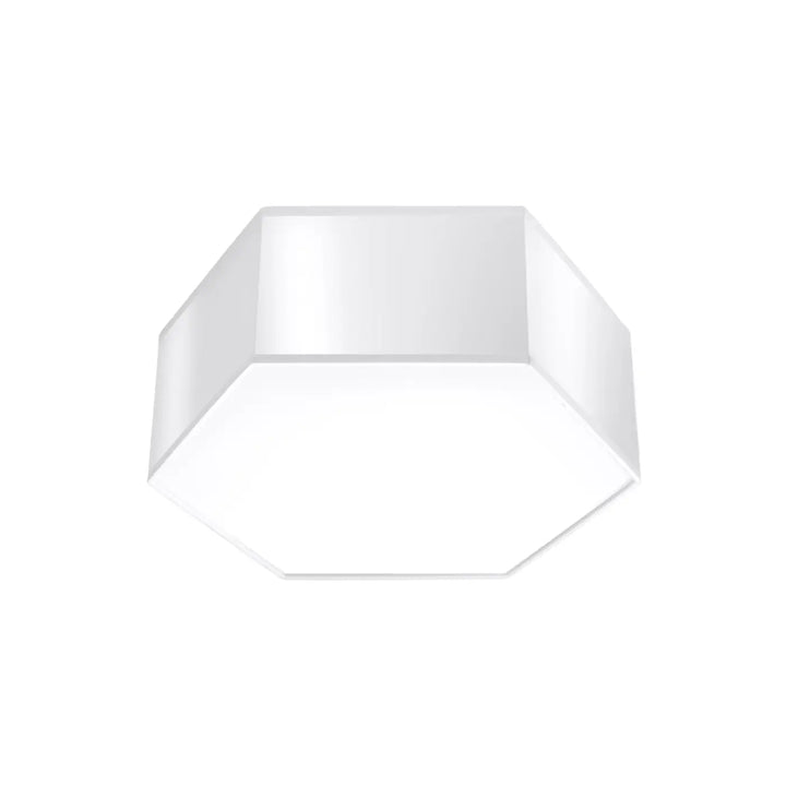 Luminaire plafonnier sunde 11 blanc avec formes géométriques hexagonales et finition lisse moderne en blanc