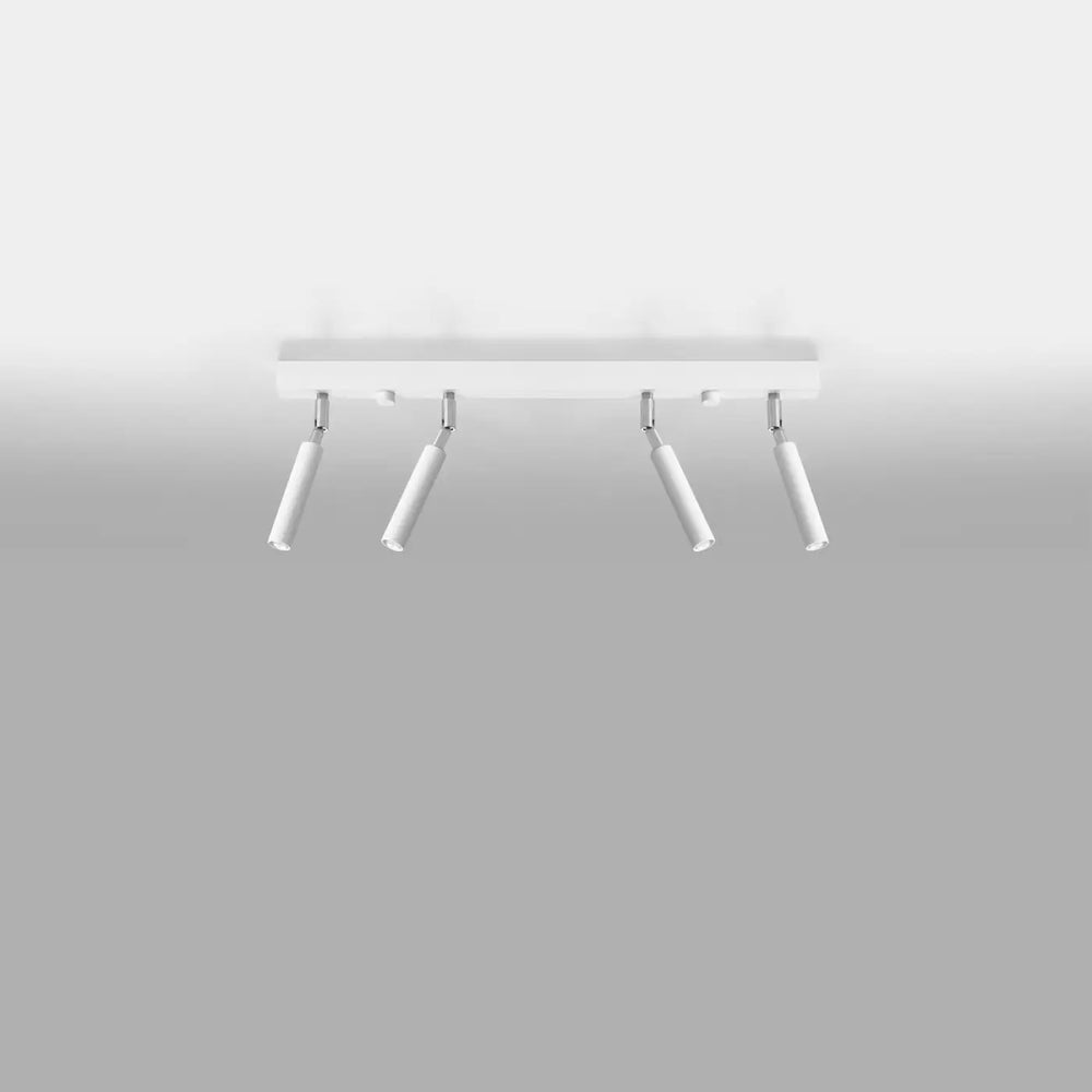 Luminaire plafonnier moderne eyetech blanc rectangulaire avec quatre spots ajustables style industriel d’ambiance loft
