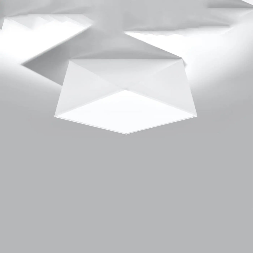 Plafonnier hexa 35 blanc design géométrique moderne en luminaire plafonnier exclusif pour intérieur contemporain