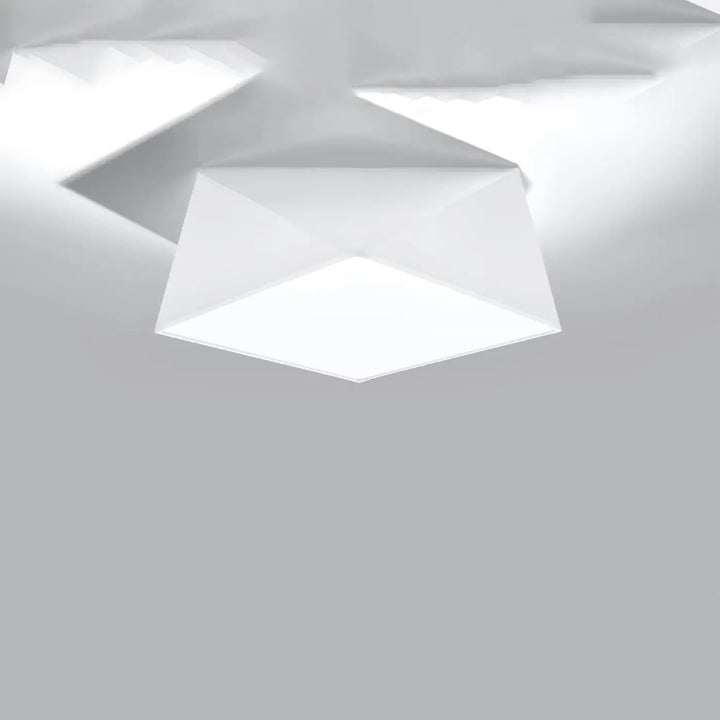 Plafonnier hexa 35 blanc design géométrique moderne en luminaire plafonnier exclusif pour intérieur contemporain