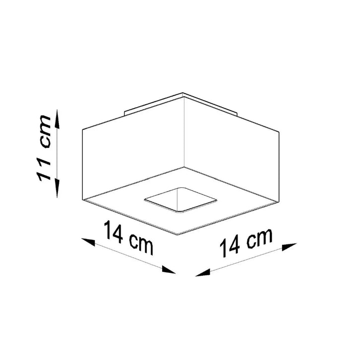 Luminaire plafonnier mono 1 blanc plafonnier moderne mono carré minimaliste 14x14x11 cm design épuré