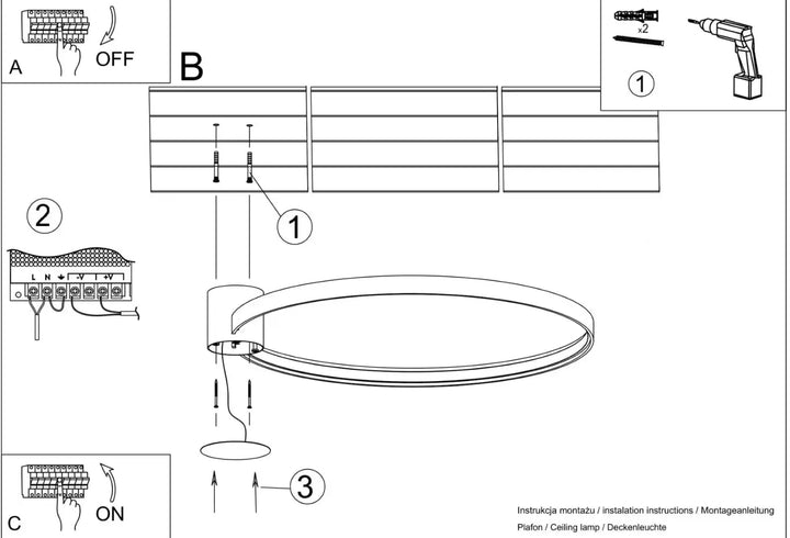 Luminaire plafonnier rio 78 blanc avec modules led et design unique en anneaux concentriques et source lumineuse intégrée