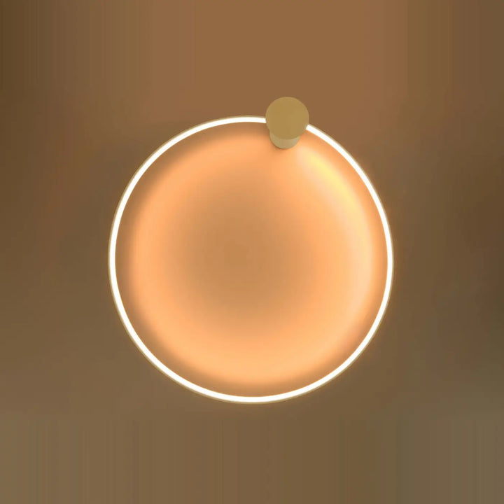 Plafonnier rio 78 3000k doré avec modules led et efficacité lumineuse élevée en acier doré mat et anneau led blanc chaud