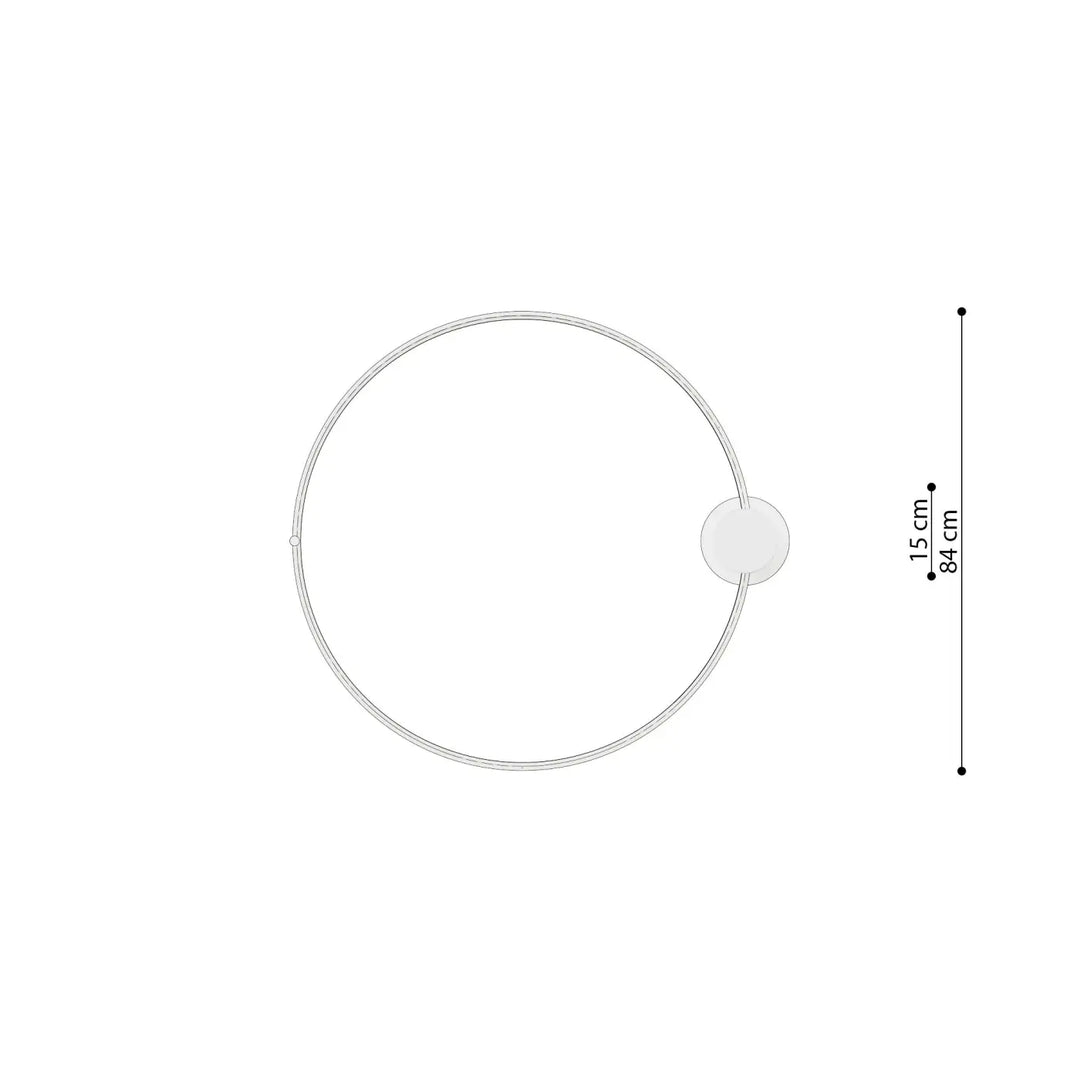 Anneau porte-serviette circulaire argenté 15 cm design unique compatible modules led lampes rio noir luminaire plafonnier