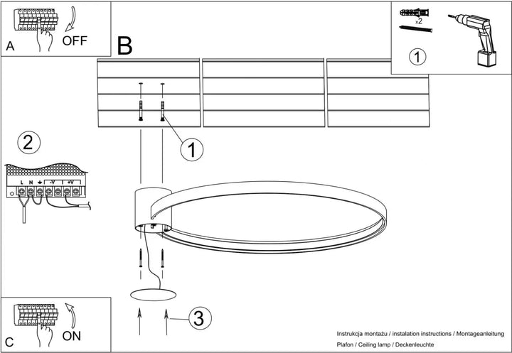 Luminaire plafonnier rio 78 3000k or poli avec modules led concentriques et design unique pour libre cours à l’éclairage moderne