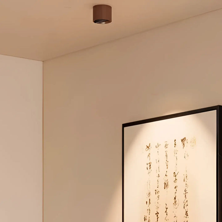 Luminaire plafonnier led avec finition aluminium marron chic