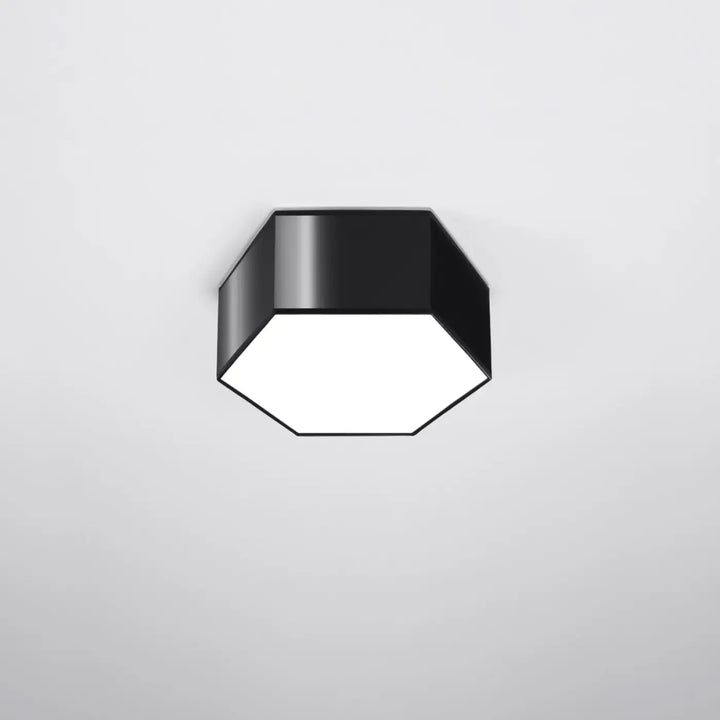 Luminaire plafonnier sunde 13 noir avec formes géométriques hexagonales en finition mate moderne
