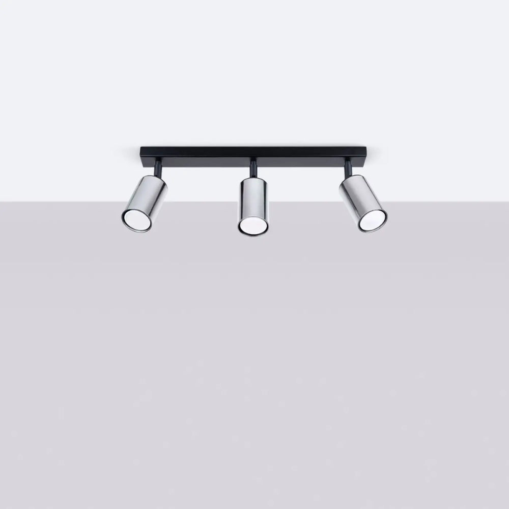 Luminaire plafonnier winx 3 noir chrome avec trois lampes modernes design winx allie pour éclairage intérieur