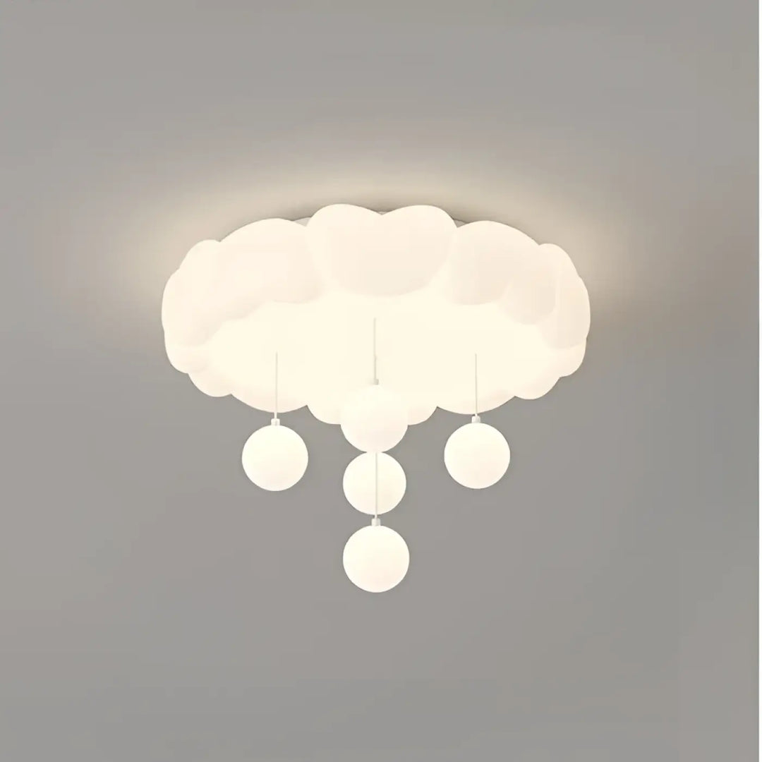 Luminaire plafonnier blanc en forme de nuage avec ampoules sphériques suspendues pour salle à manger besoin d’ouvrir