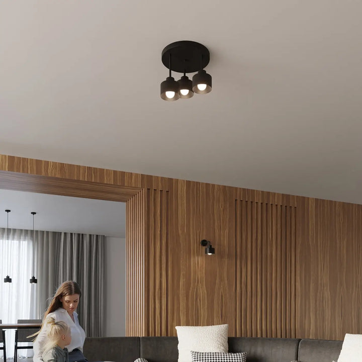 Luminaire plafonnier savar 3 noir avec trois lampes noir mat design moderne lampy z linii klasyka w najlepszym