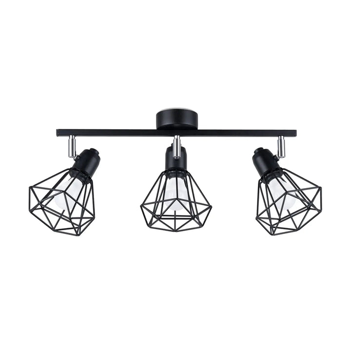 Luminaire plafonnier série artemis noir avec trois spots ajustables créant une atmosphère intime
