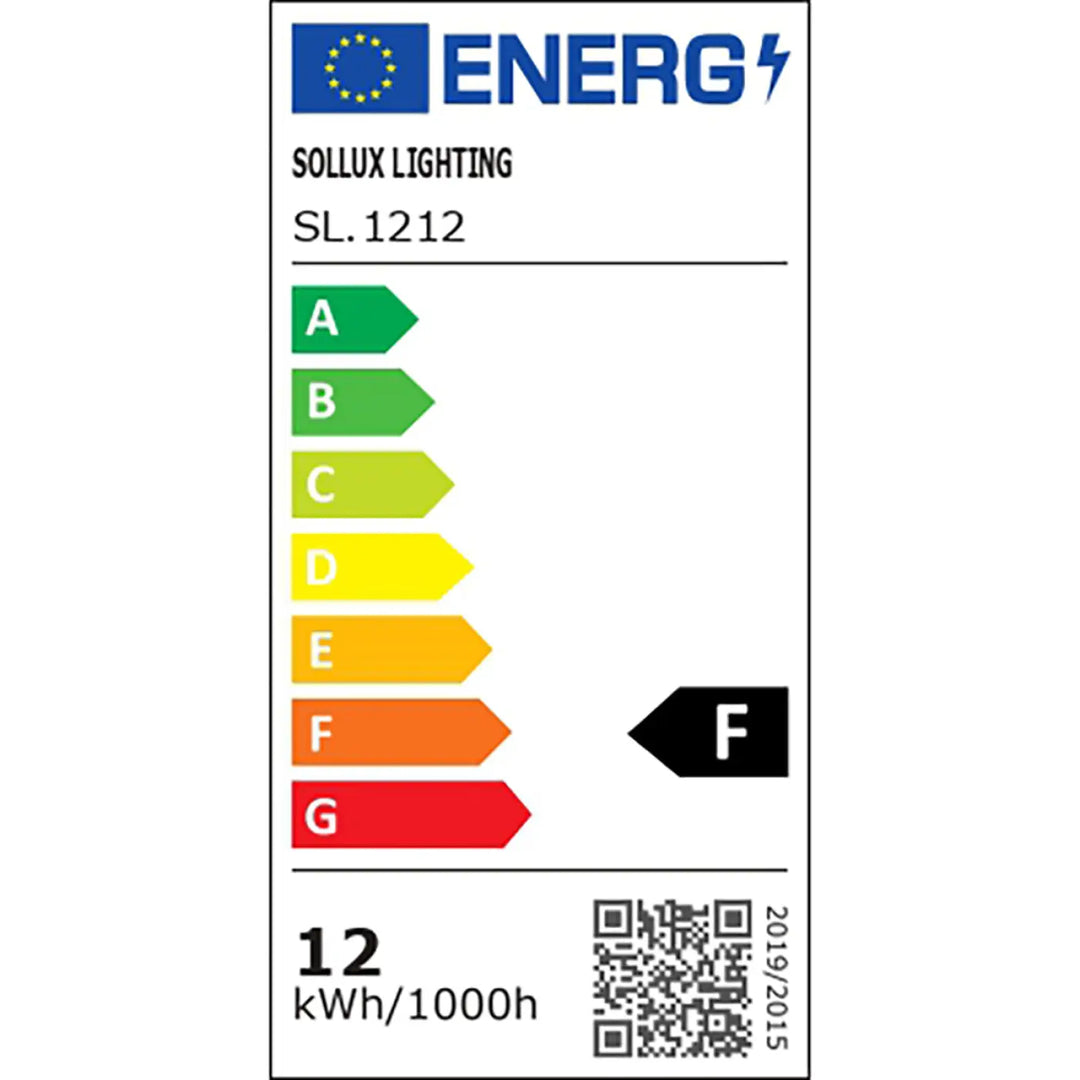Étiquette énergie sollux lighting sl 1212 avec consommation 12 kwh 1000h pour plafonnier sole design moderne noir
