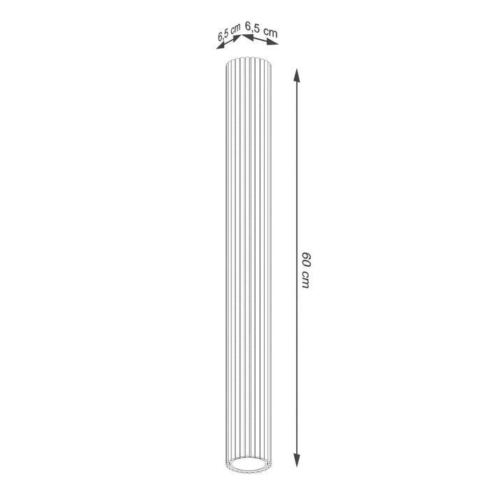 Luminaire plafonnier karbon 60 noir design minimaliste cylindre 60 cm avec ampoules gu10 interchangeables