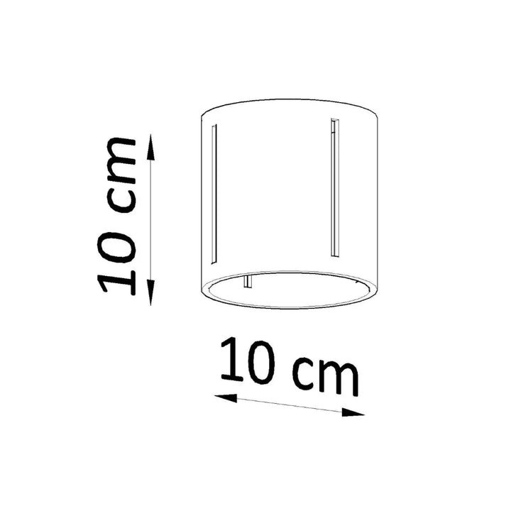 Plafonnier inez noir minimaliste avec perforation linéaire et diamètre 10 cm offrant un spectacle lumineux élégant