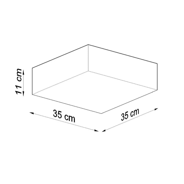 Plafonnier carré horus 35 noir minimaliste avec forme riche et éclairage polyvalent dimensions 35x35x11 cm