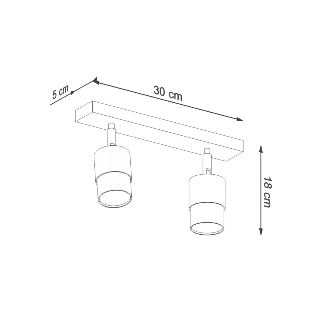 Luminaire plafonnier nero 2 noir doré avec deux cylindres modernes collection nero plafonnier applique moderne totale liberté