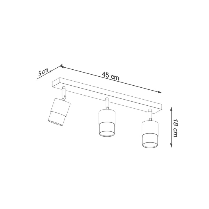 Luminaire plafonnier nero 3 noir doré avec trois spots réglables design plafonnier applique moderne collection nero totale liberté