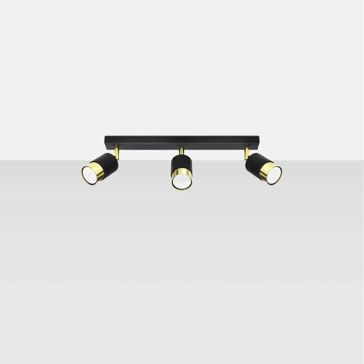 Plafonnier applique moderne nero 3 noir doré collection nero trois lumières design élégant totale liberté