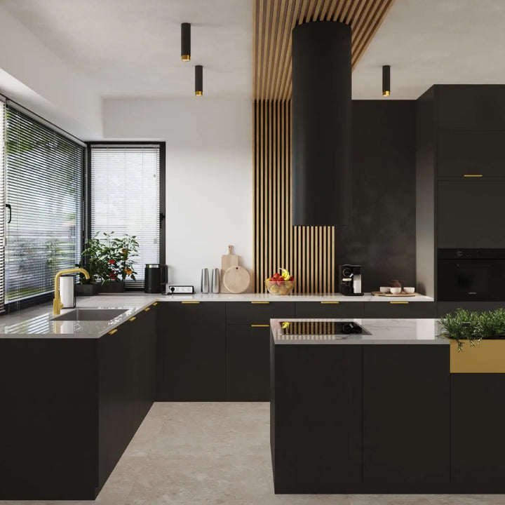 Plafonnier Nero 22,5 noir et doré en forme de tube