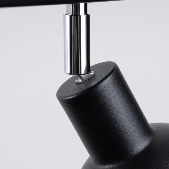 Base de lampe elba noir mat avec collier de réglage chrome poli minimalisme combiné et éléments subtils