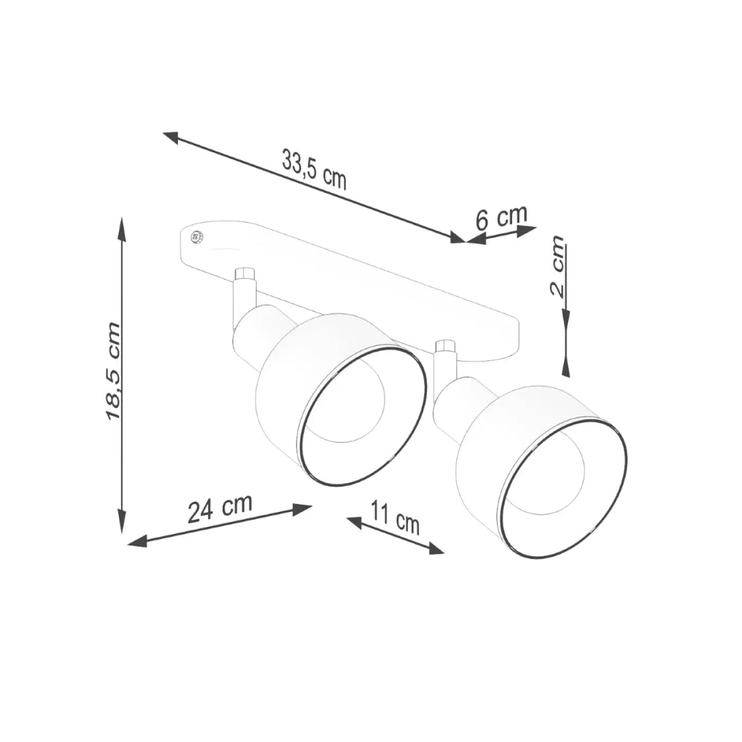 Luminaire plafonnier elba 2 noir avec double spot moderne en minimalisme combiné et éléments subtils design précis