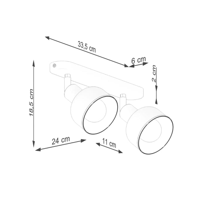Luminaire plafonnier elba 2 noir avec double spot moderne en minimalisme combiné et éléments subtils design précis