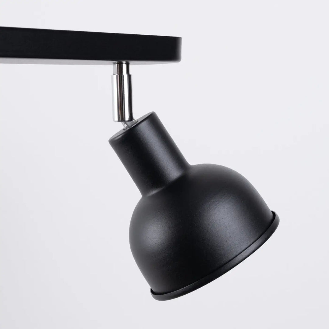 Luminaire plafond elba 2 noir avec lampe elba en finition mate noire et chrome intégrant minimalisme combiné et éléments subtils