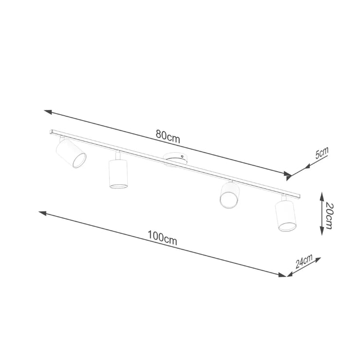 Luminaire plafonnier lemmi 4l noir avec quatre spots réglables en forme minimaliste de la gamme lampes lemmi