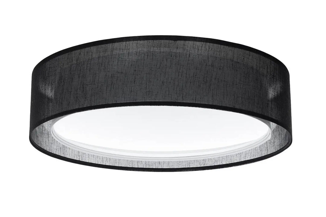 Luminaire plafonnier noir circulaire avec tissu noir pour une lumière moderne et élégante pour plafond intérieur