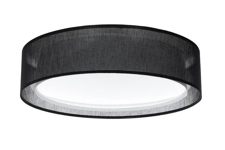 Luminaire plafonnier noir circulaire avec tissu noir pour une lumière moderne et élégante pour plafond intérieur