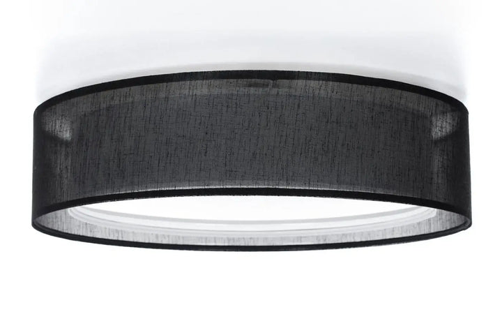 Luminaire plafonnier noir en tissu sheer noir avec design moderne et épuré pour plafonnier noir contemporain puro