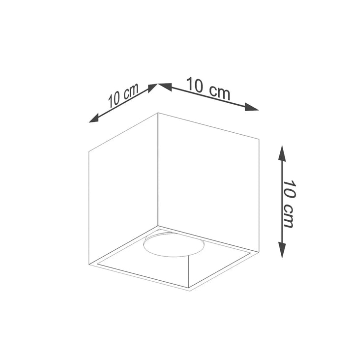 Plafonnier Quad 1 doré en forme de cube