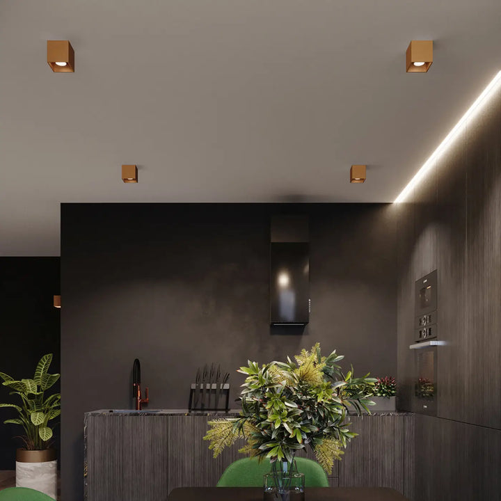 Luminaire de la collection Quad en finition dorée