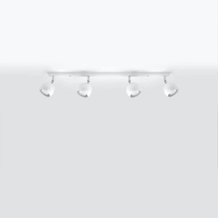 Plafonnier oculare blanc moderne avec quatre spots orientables pour éclairez précisément avec un design original