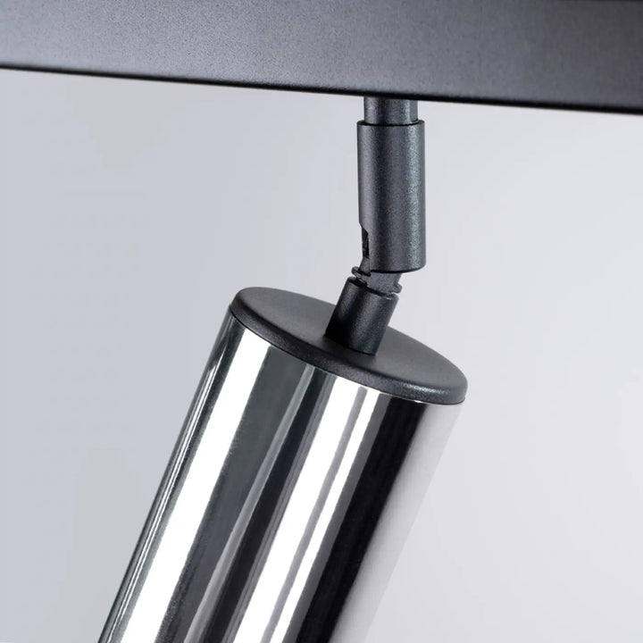 Luminaire plafonnier winx 4l noir en chrome avec fixation matte noir pour lampe winx allie moderne et élégante