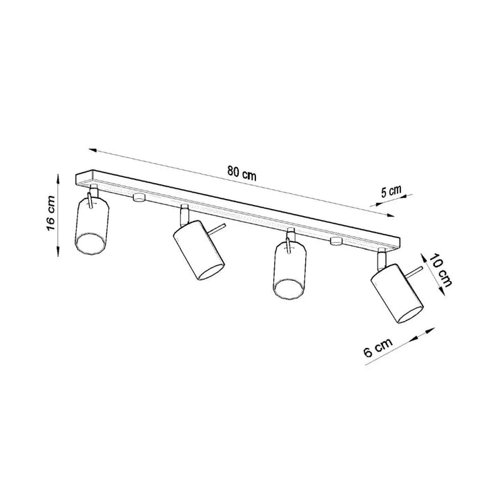 Luminaire plafonnier ring 4l chrome 80 cm avec quatre spots réglables pour une ambiance intérieure en demi-obscurité chaleureuse