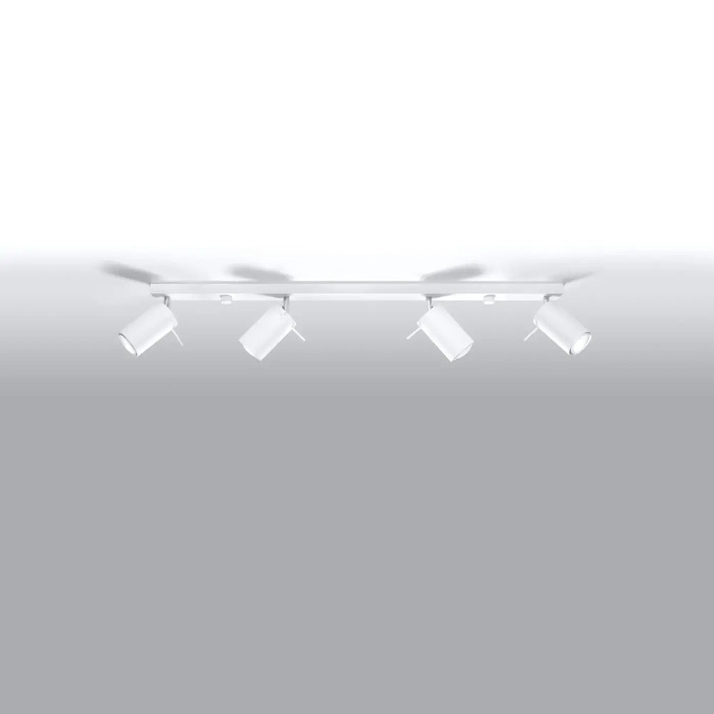 Luminaire plafonnier ring 4l blanc avec quatre bras réglables pour une ambiance intérieure et demi-obscurité chaleureuse