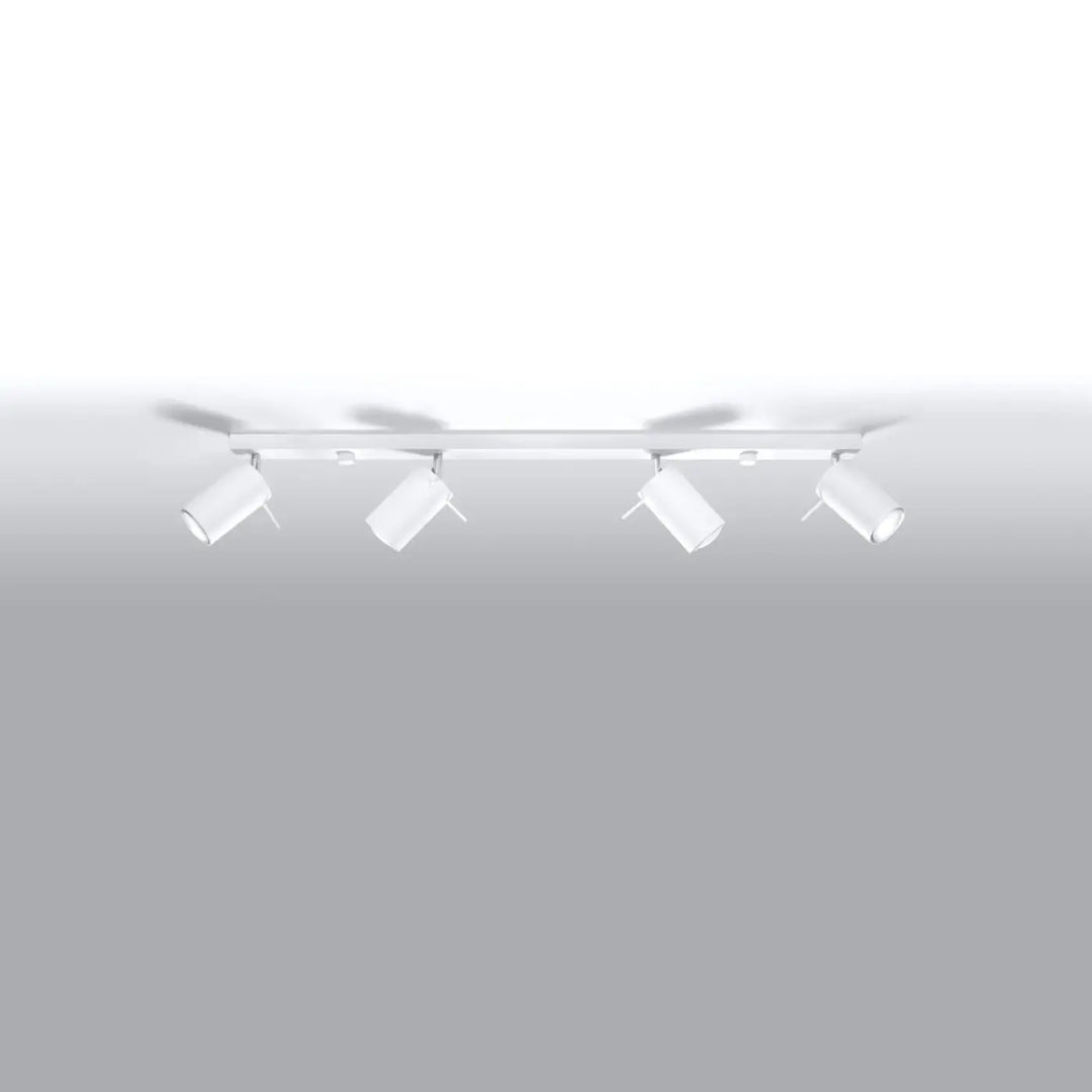 Luminaire plafonnier ring 4l blanc avec quatre bras réglables pour une ambiance intérieure et demi-obscurité chaleureuse