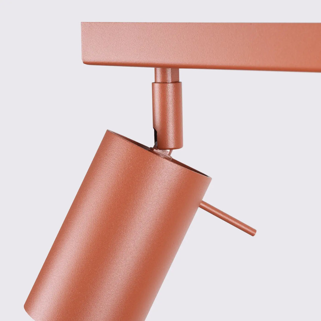 Luminaire plafonnier ring 4l rouge ochra en cuivre avec finition métallique mate et éclairage flexible pour minimalisme moderne