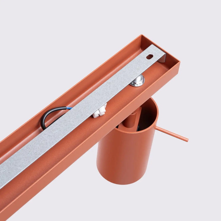 Luminaire plafonnier ring 4l en métal terracotta avec support argenté offrant un éclairage flexible minimalisme moderne