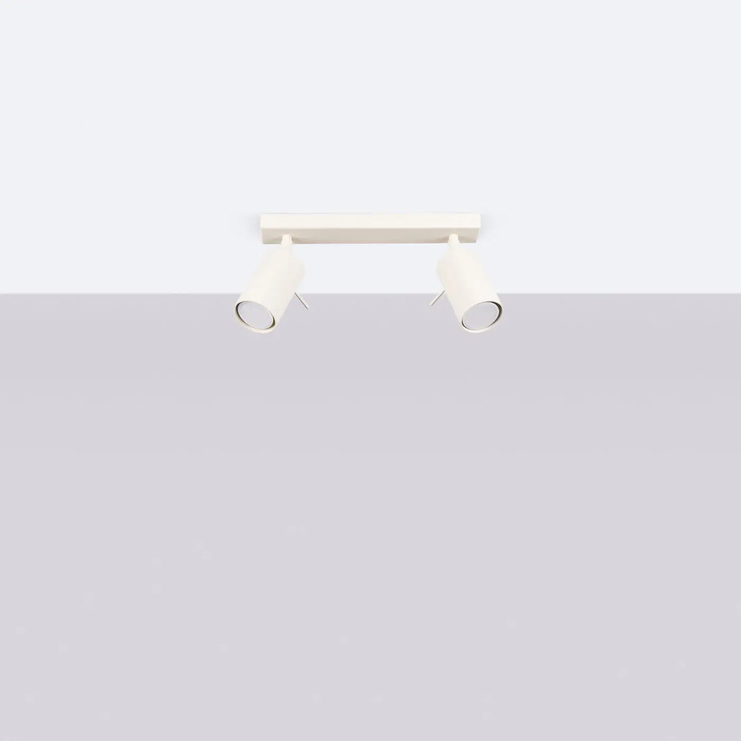 Luminaire plafonnier ring 2 beige avec lampe ring minimalisme moderne et éclairage flexible à deux spots ajustables