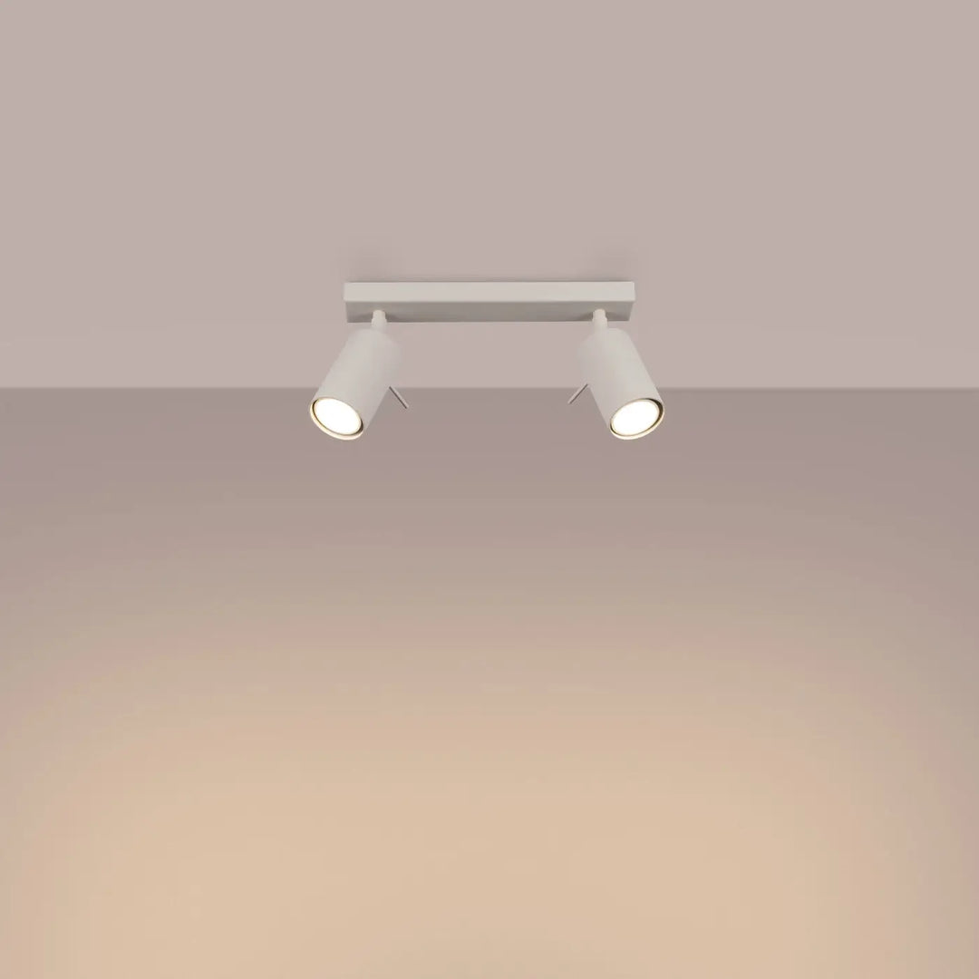 Luminaire plafonnier ring 2 beige avec double spot blanc lampe ring éclairage flexible et minimalisme moderne
