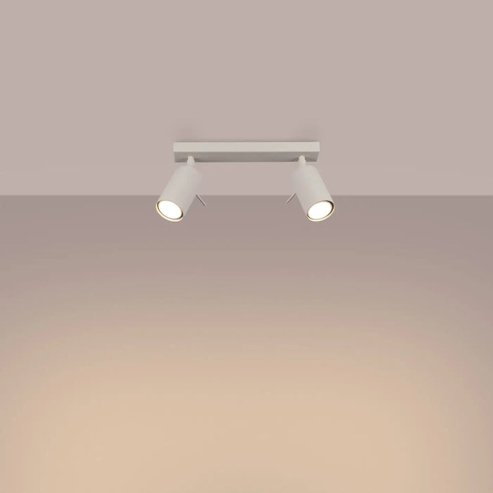Luminaire plafonnier ring 2 beige avec double spot blanc lampe ring éclairage flexible et minimalisme moderne