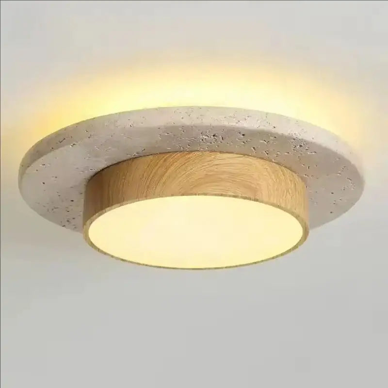 Luminaire plafonnier rond en bois scandinave nordique