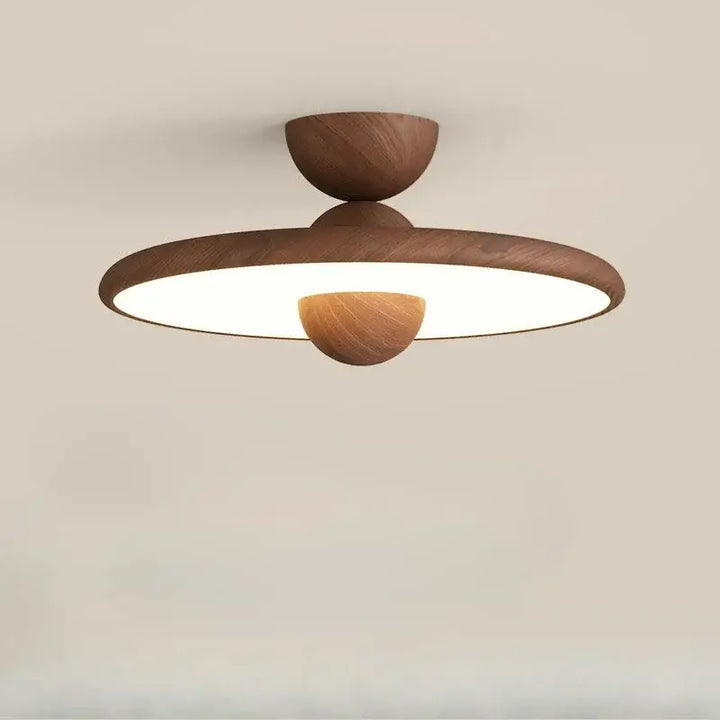 Luminaire plafonnier rond en bois au style scandinave design
