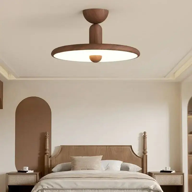Luminaire plafonnier rond en bois au style scandinave design