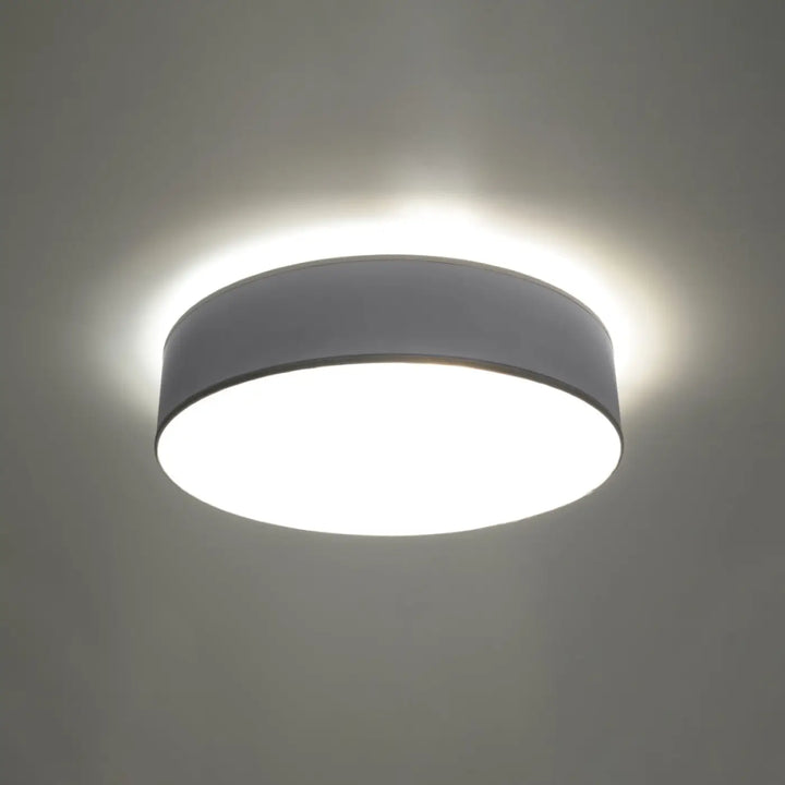 Plafonnier rond arena 45 gris avec diffuseur blanc et éclairage polyvalent à forme riche pour intérieur moderne