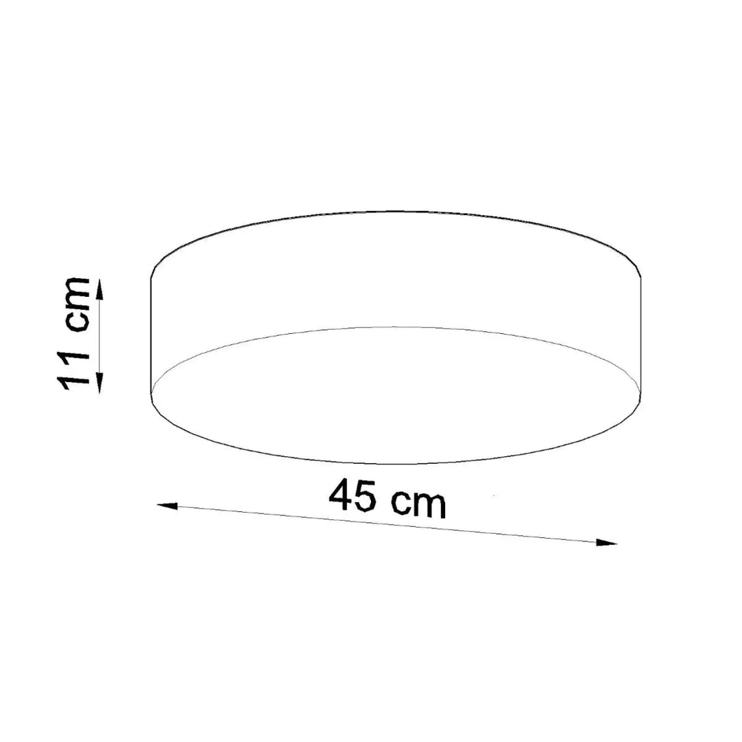 Plafonnier rond gris luminaire arena 45 cm avec forme riche et design minimaliste pour éclairage polyvalent