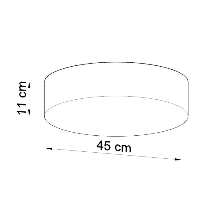Plafonnier rond gris luminaire arena 45 cm avec forme riche et design minimaliste pour éclairage polyvalent